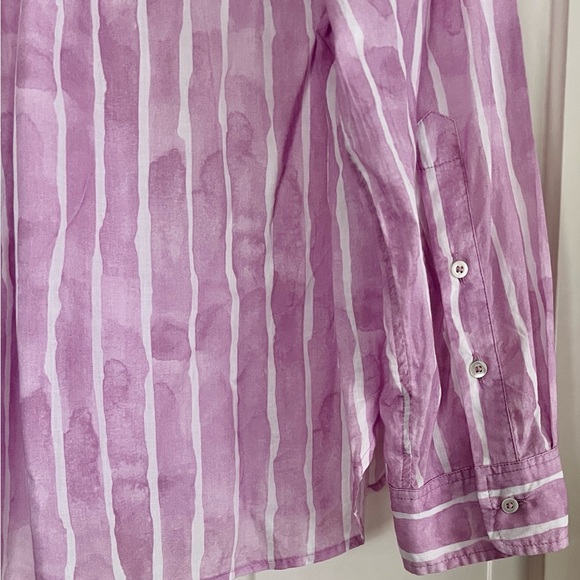 NIC+ZOE Lavender and White Striped Shirt - Picture 10 of 10